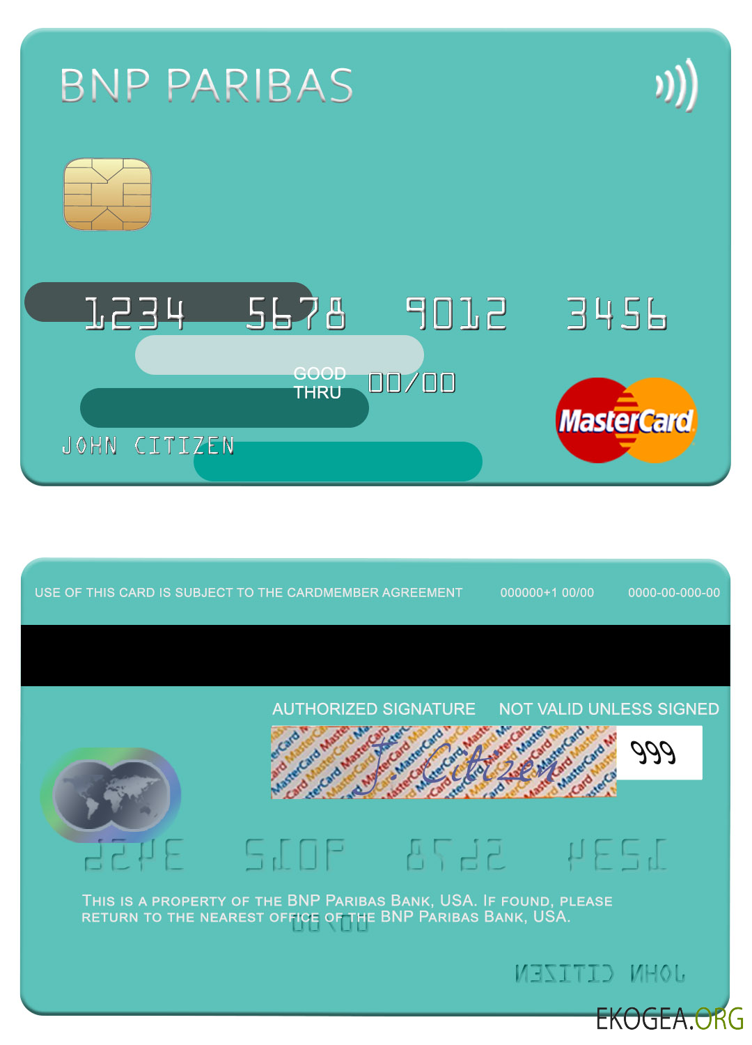 Mastercard de la Banque BNP Paribas USA